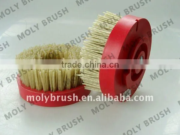 Diam.110mm snail lock with M14 abrasive brush,round stone grinding brushes