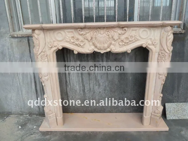 natural marble stone fireplace mantel