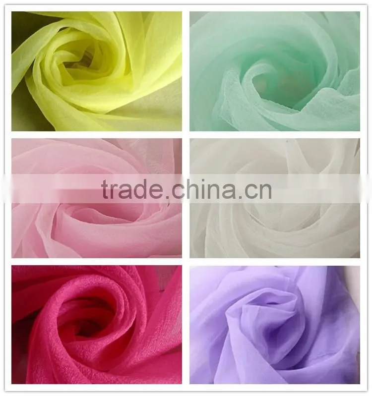 Polyester cotton blend plain dyed seersucker fabric