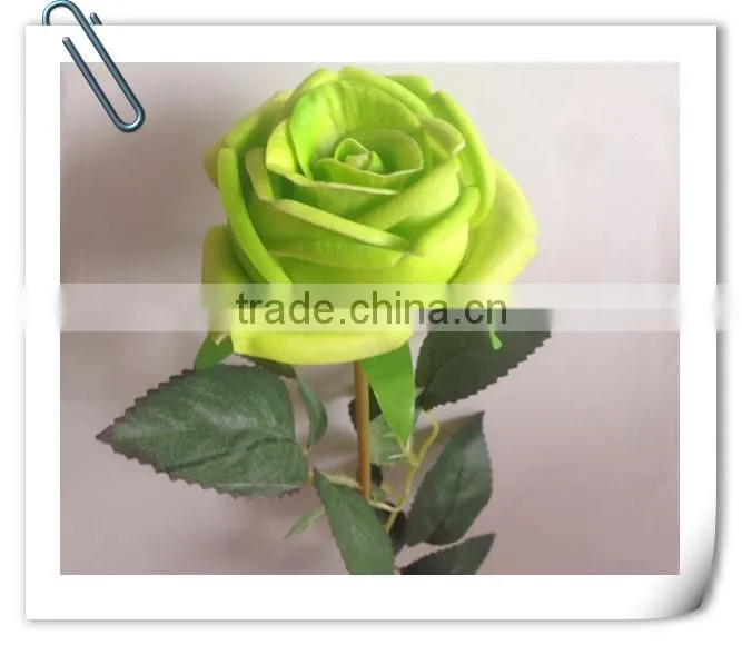 Long stem and low price PU real touch flower yellow rose