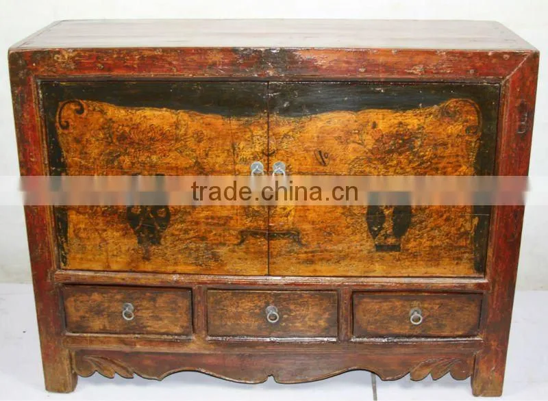 Mongolia furniture painted cabinet