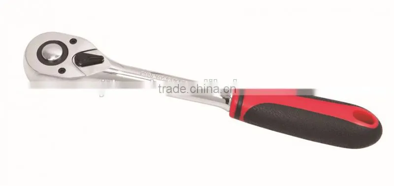 Good quality Reversable Quick Release Ratchet Handle with two-color tone straight comfort grip