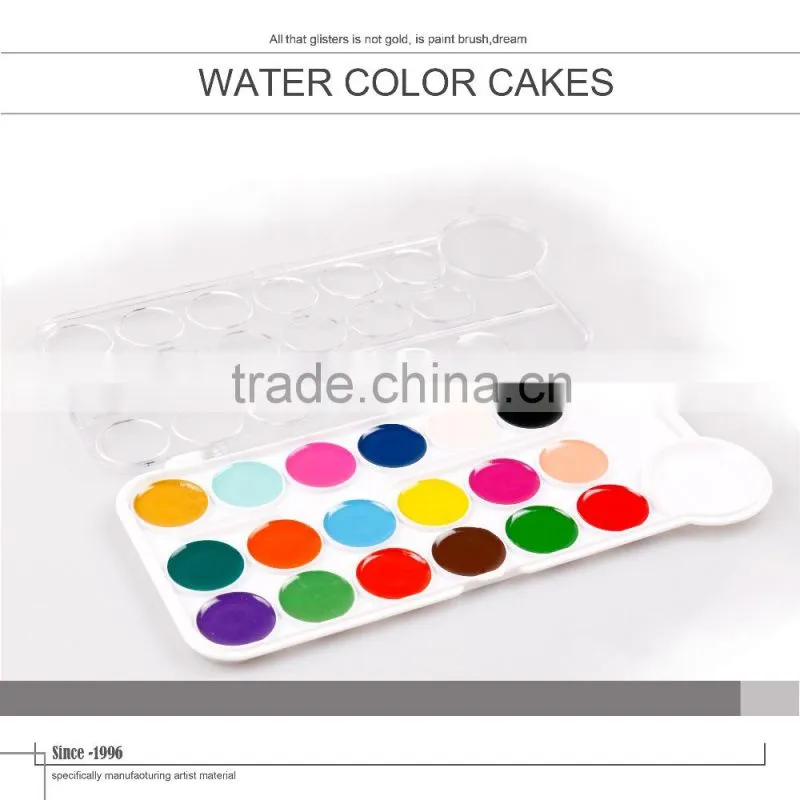 Professional 18 Colors Dry Water Color Paint Cakes With Brush