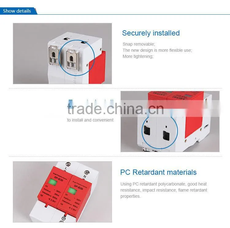 SAIP/SAIPWELL New Factory Price 2 Poles 385/440V cctv Electrical Surge Protective Device