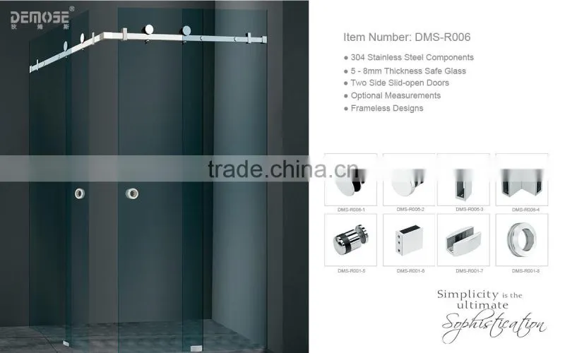 10mm Tempered Glass Used Shower Doors For Prefab DMS-R010