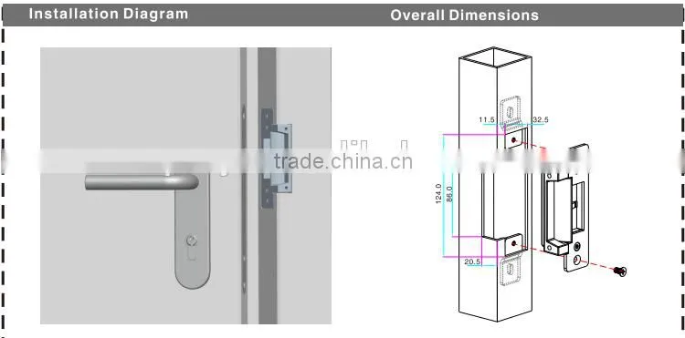 New fail secure fail safe adjustable type 12v Electric Strike for access control Electric Lock