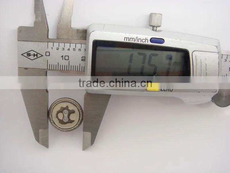 17.5mm high quality good metal 2 holes button for coat