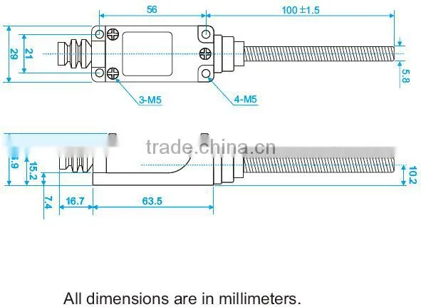 Limit Switch with Coil Spring Lever