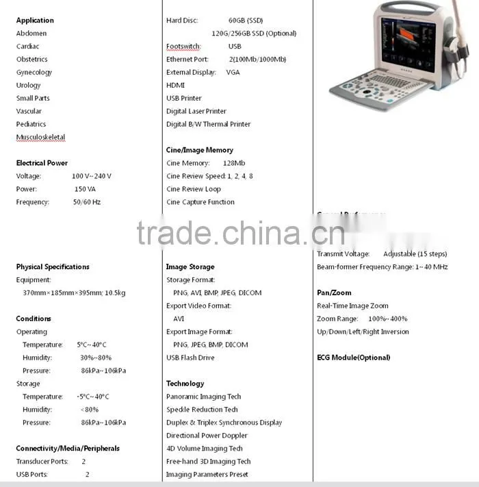 LED Display 3D Portable Ultrasound