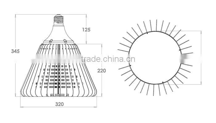 CE ROSH IP65 300W led high bay lights
