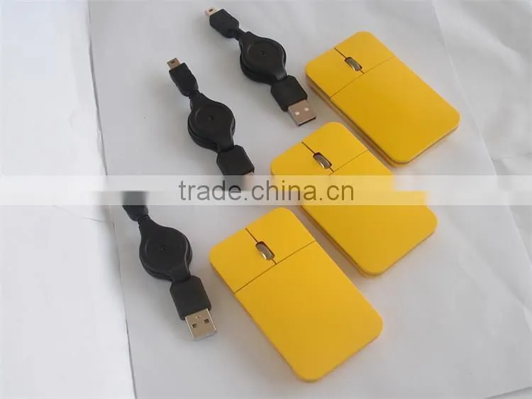 USB wired LED logo flat credit card gift slim mouse