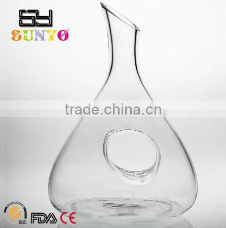 Clear drinking water jar pitcher leadfree crystal high quality customized size transparent star hotel glassware supplier