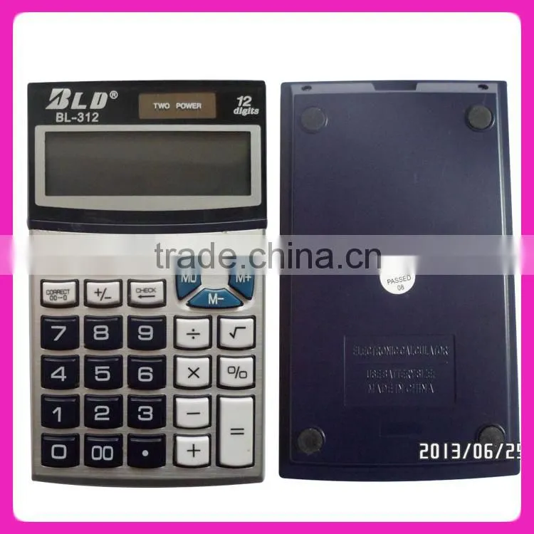 Manufacturer supply solar 12 digit electronic calculator