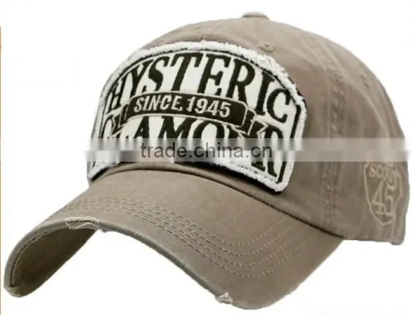 Custom Fashion Brushed Cotton Cheap 3D Embroidery Worn-out Baseball Caps