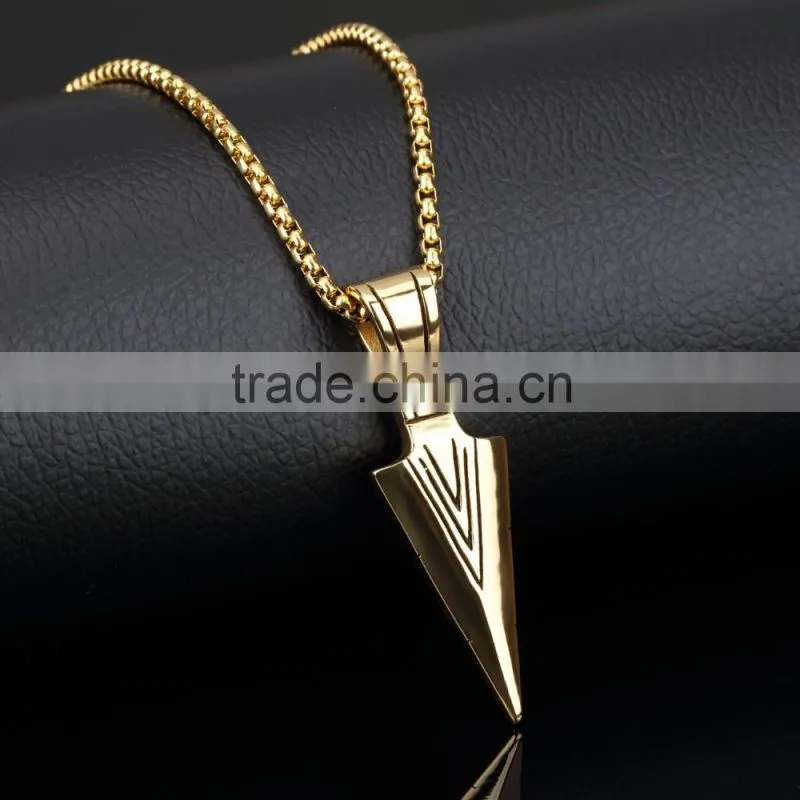 2016 trendy necklace set 18K yellow gold plated heavy designer gold pendant for men