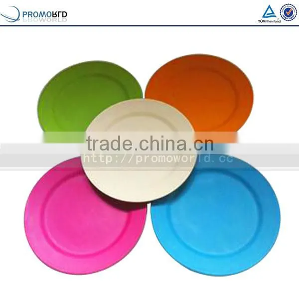 Eco-friendly Bio Bamboo Fiber Dinner Plates, Colorful Bamboo Plate