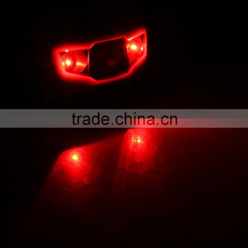 3W Ultra Bright Mini White LED Headlight Headlamp 3 Modes 2LED Red Flashlight for Outdoor