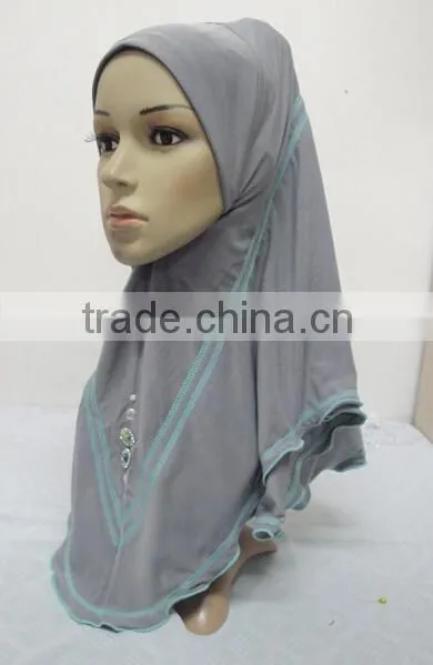 H266 new style one piece hijab with crystals