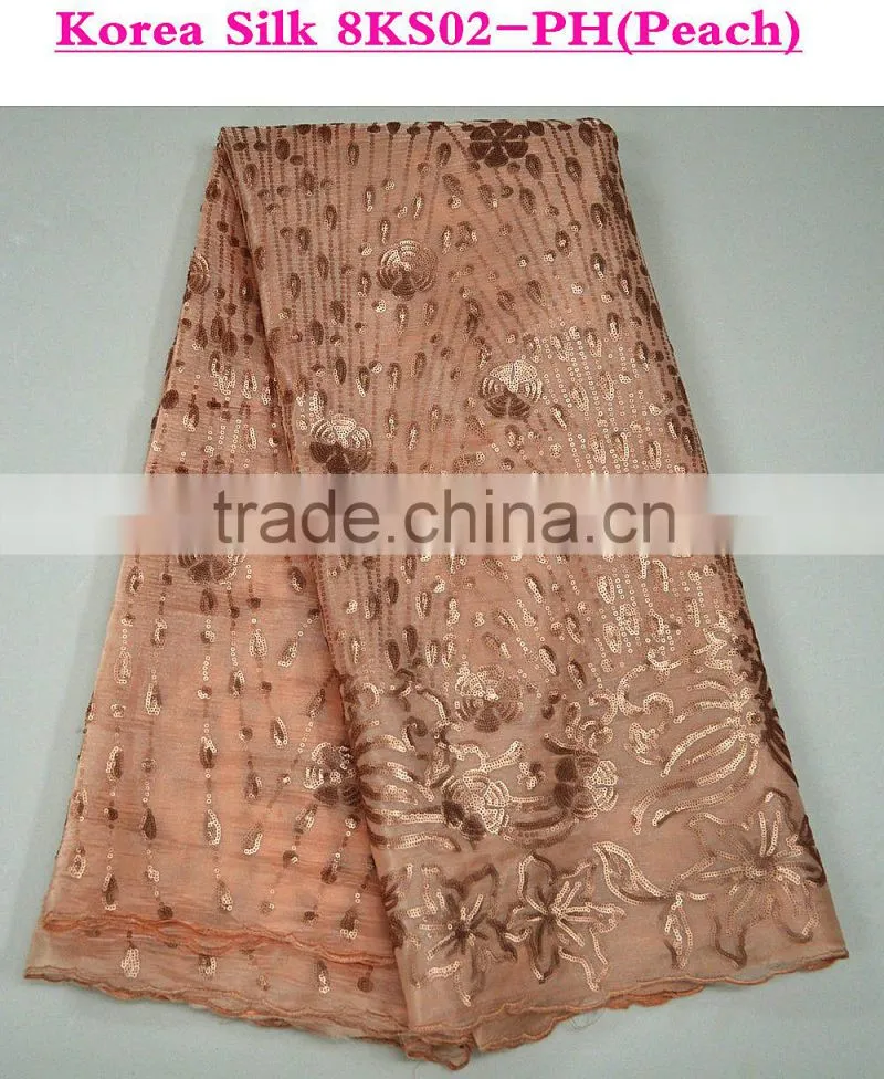 2015 fashion shtyle washable silk fabric heavy silk fabric pink silk brocade fabric for party dress