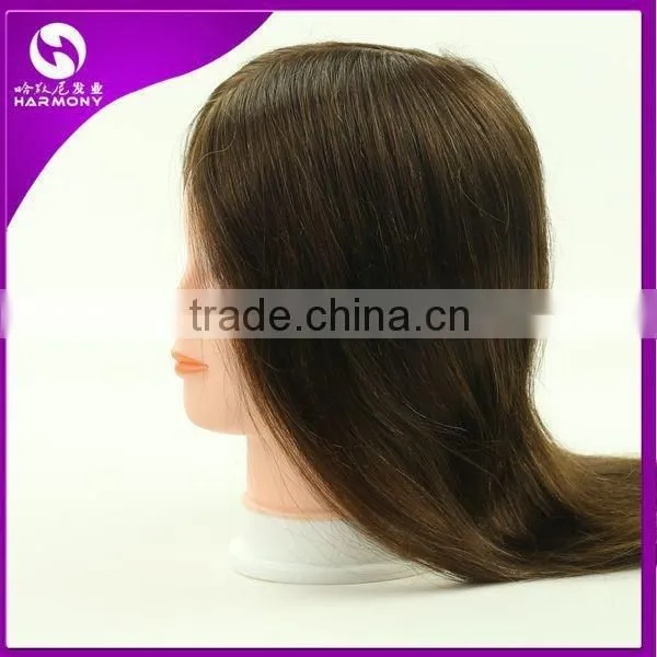 100% Natural human hair training doll head/training mannequin head