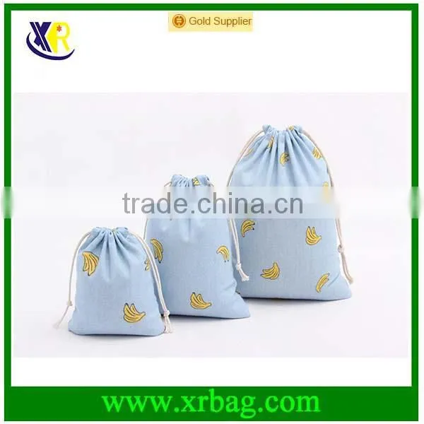 Custom Printed Grocery Cotton Drawstring Sling bag