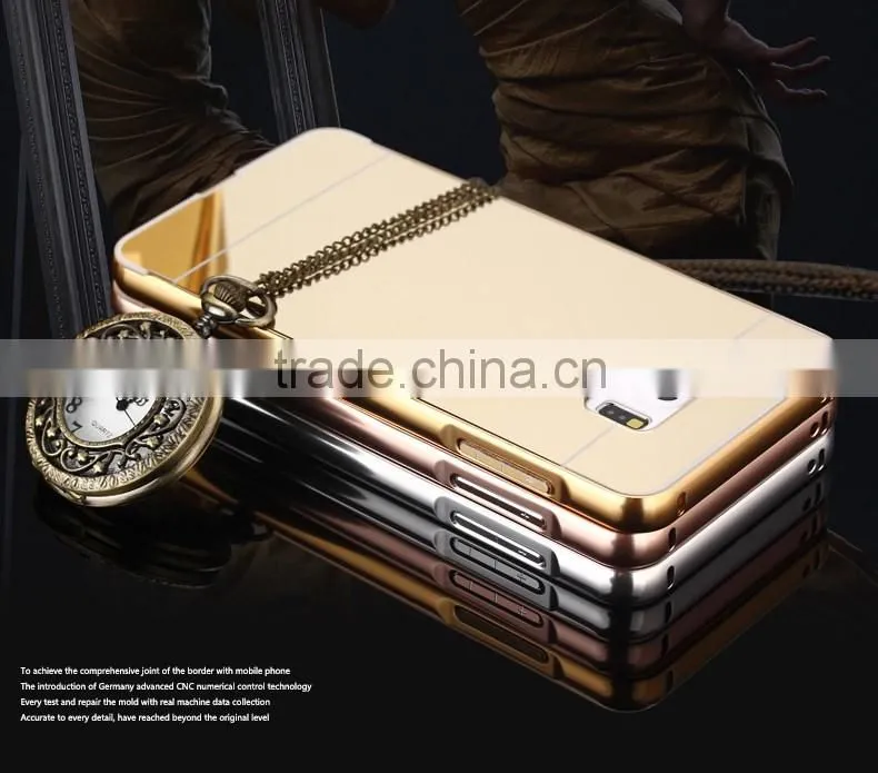 High Quality Aluminum Felt Case Cell Phone Bumper Case Whith Mirror Cover For Samsung Galaxy Note 3 Mirror Case