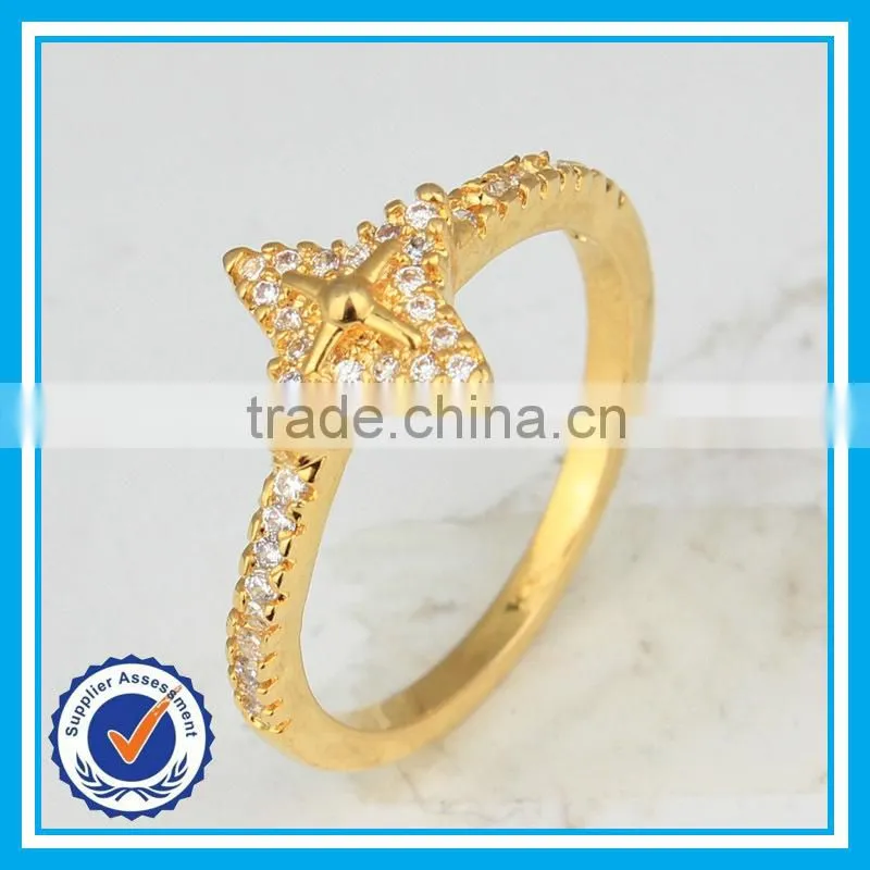 2015 yiwu wholesale star ring crystal zircon dubai gold ring models