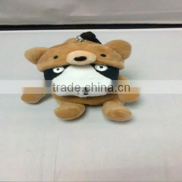 3D Face Transformation Unstuffed Animal Plush Key Bag For Kids