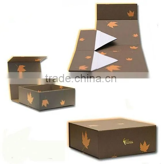 Guangzhou China wholesaler paper cosmetic packing decorative folding cardboard storage boxes flat folding gift box