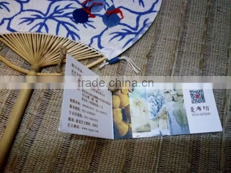 Ramie& Bamboo Round Hand Fan With Calabash Pattern