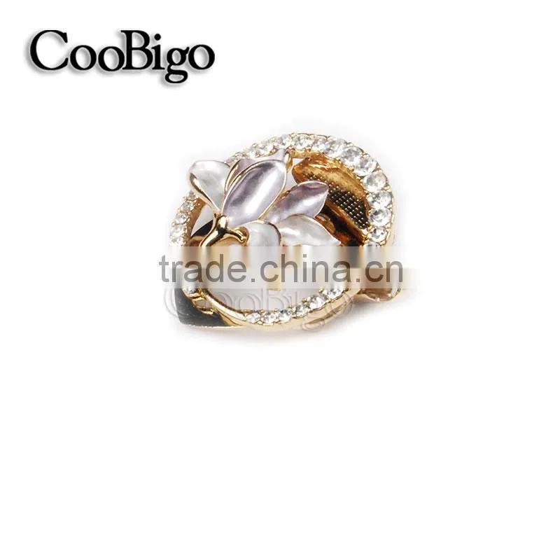 Fashion Jewelry Charming Jasmine Flower MC STONE Women Brooches Pin Gift Corsage Dresses Hijab Scarf Apparel Accessories