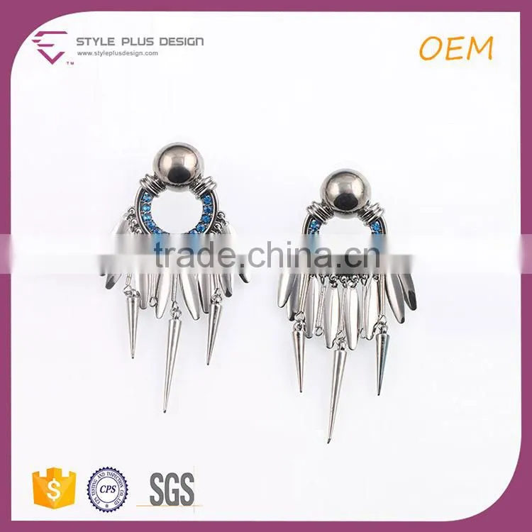 E75316H01 STYLE PLUS silver plate latest casting earrings designs fashion earring for women