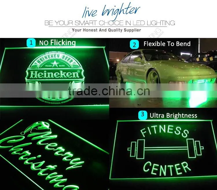 High Lumen Brightness LED Neon Rope Light Flexible ultra green LED Neon Flex Rope Light Green