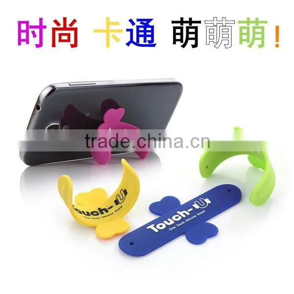 touch-u silicone phone stand with all kinds of color with retails package