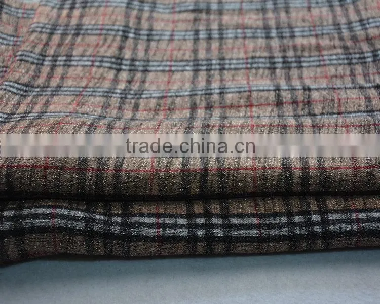 Jiufan Textile Knitted Printed Checks Design 100% Polyester Fabric For Clothing