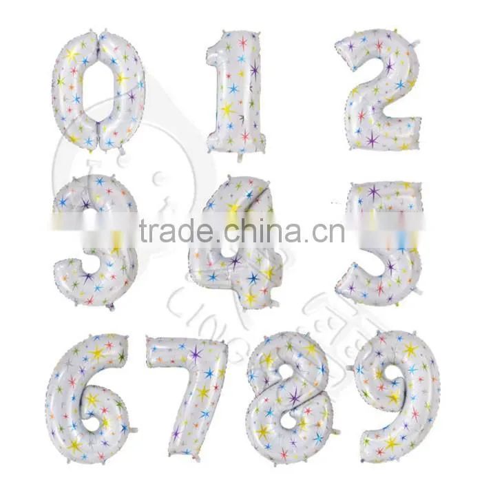 40inch Silver Aluminium Foil Number Balloon for Birthday Party Decoration Balloon