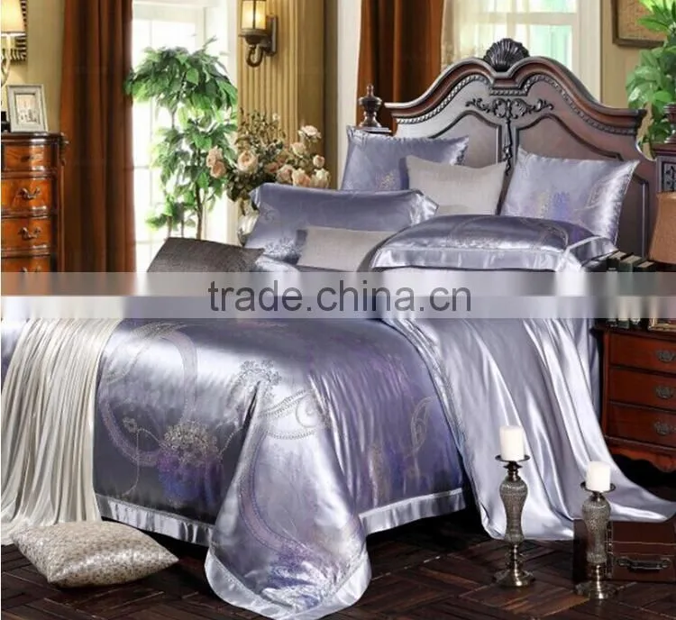 100% silk bedding set, elegant jacquard color