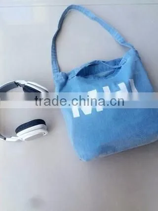 Accept custom logo canvas material single shopping bag