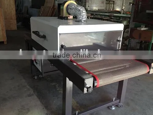 Screen printed t shirt plastisol ink ir tunnel dryer