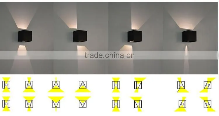Adjustable/Unique/Hot sale modern indoor up and down wall light/led indoor up and down wall light