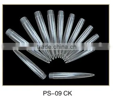 12 size white and nature stiletto half covered long tips of Acrylic nail tips