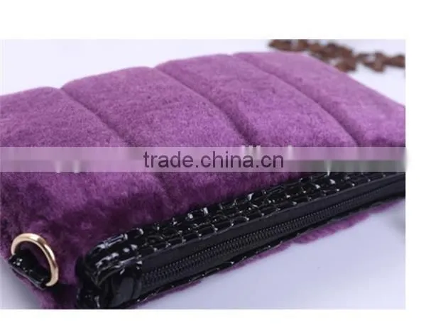 Celebrity Luxury Winter Evening Handbag Single faux fur bag
