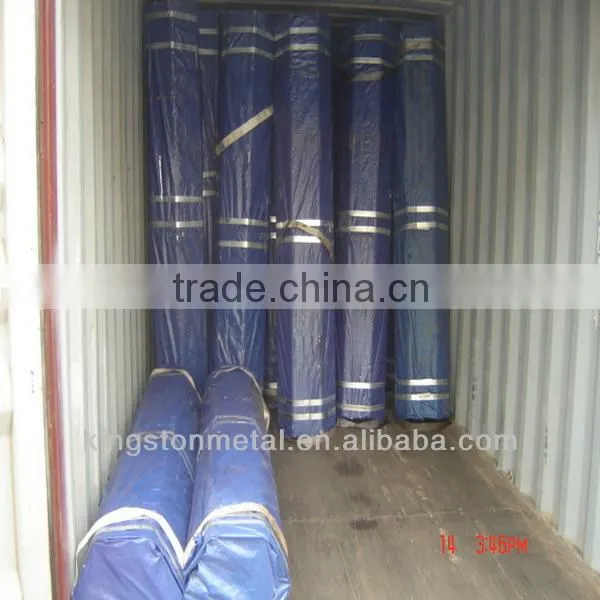 ERW GI Steel Pipes painted words with plastic cap threated with coupling pipe