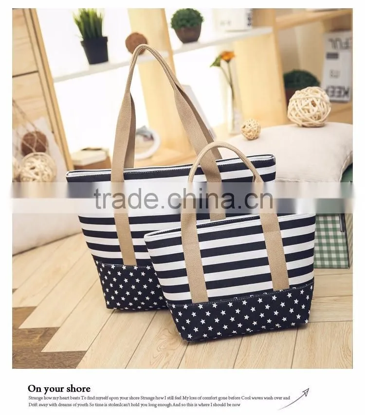Fashion style foldable tote bag 2016 beach bags canvas