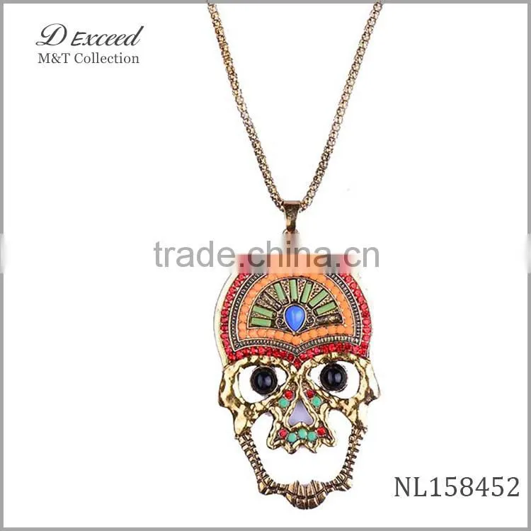 fashion alloy skull necklace,wholesale cheap skull necklace