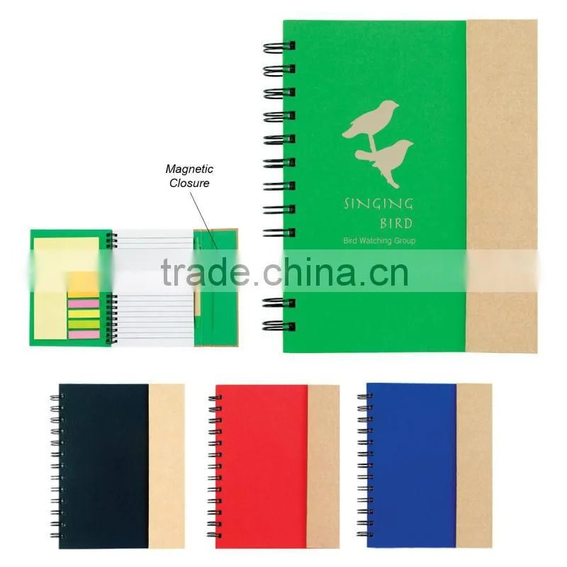 Spiral Notebook With Sticky Notes And Flags