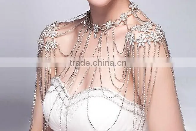 New DesignTop Grade Luxury Bridal Wedding Decor Sexy Shoulder Body Chain Dress