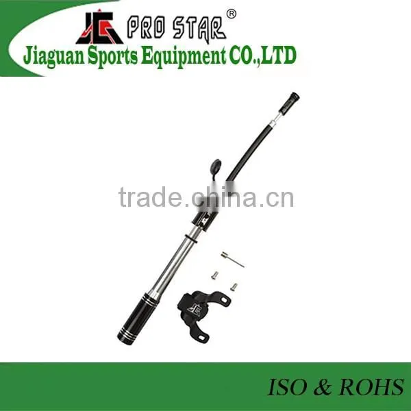 Bicycle pump with hiding air tube inside sports equipment body fitness