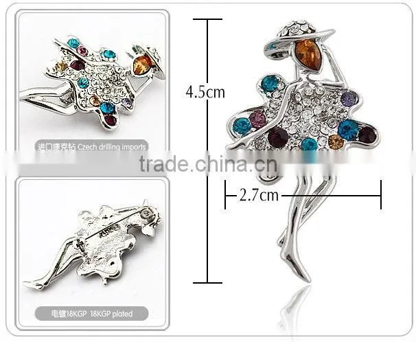 Fashion Crystal Woman Sexy Monroe Brooch