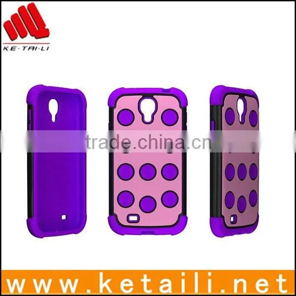 Hybrid high impact silicone plastc phone shell for samsung galaxy S4
